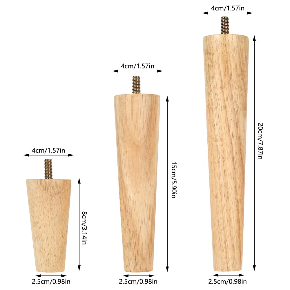 4/6/8 Inch Solid Wood Furniture Legs L3904