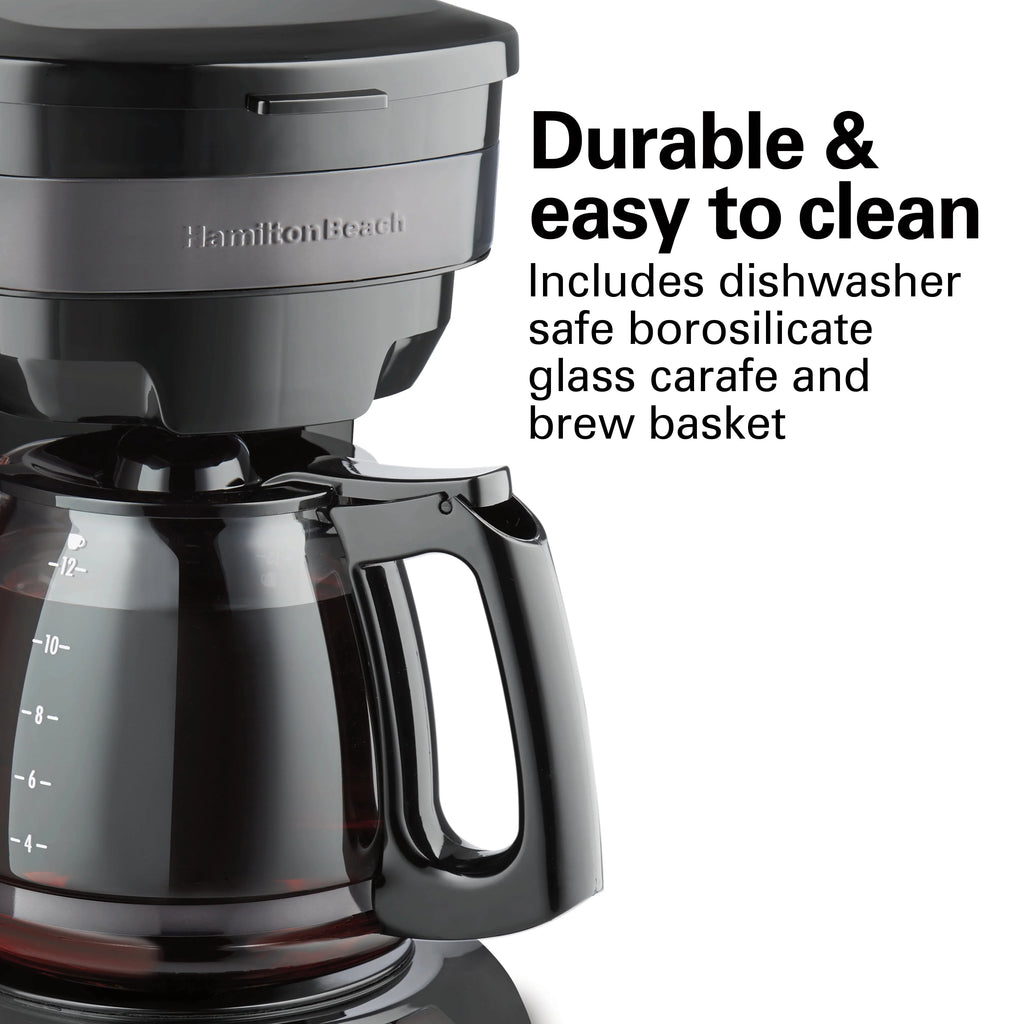 Programmable Coffee Maker, 12 Cup, Black Stainless Steel W451