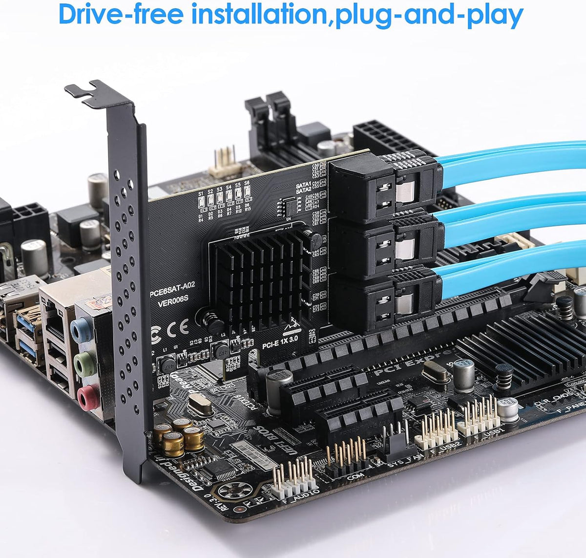 6 Port SATA 3.0 PCIe Controller Card with 6 SATA Cables X652020