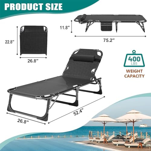2 Pack Heavy Duty Folding Camping Cot with Mattress and Carry Bag X5302