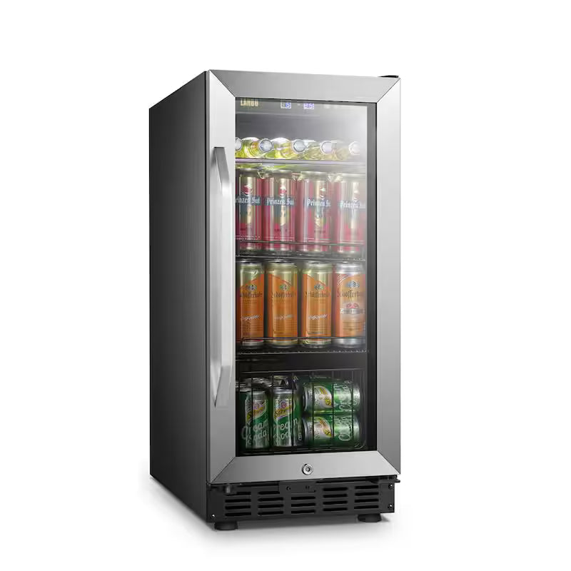 15 in. 70 Can Stainless Steel Beverage Refrigerator O723380
