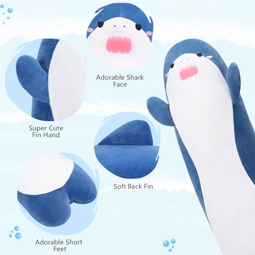 Large Shark Plush Stuffed Animal Body Pillow G16322