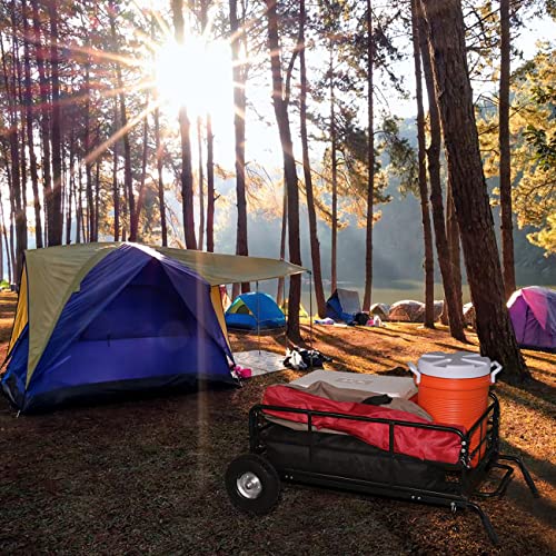Foldable Cargo Carrier Cart With Quick Detachable Basket Rack With 10 inch Flat Free Tires F70096