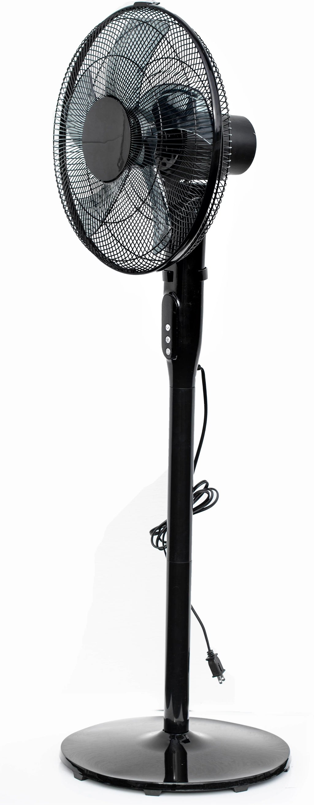 16 12-Speed Adjustable Height Quiet Pedestal Fan with Digital Display & Remote Control, Black N116492