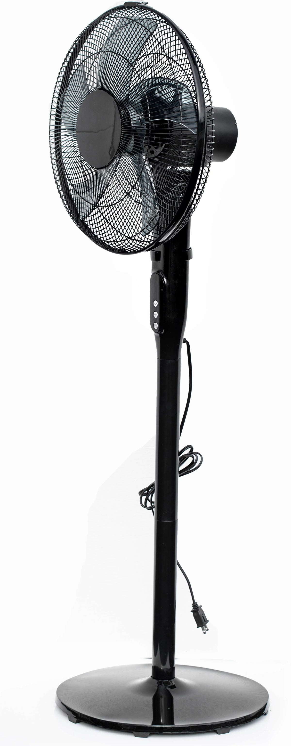 16 12-Speed Adjustable Height Quiet Pedestal Fan with Digital Display & Remote Control, Black N116492