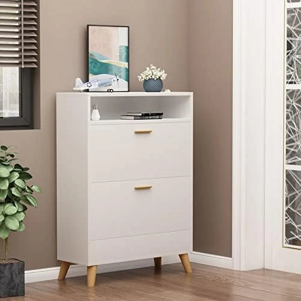 Free Standing Shoe Rack Cabinet with 3 Flip Drawers Q7875