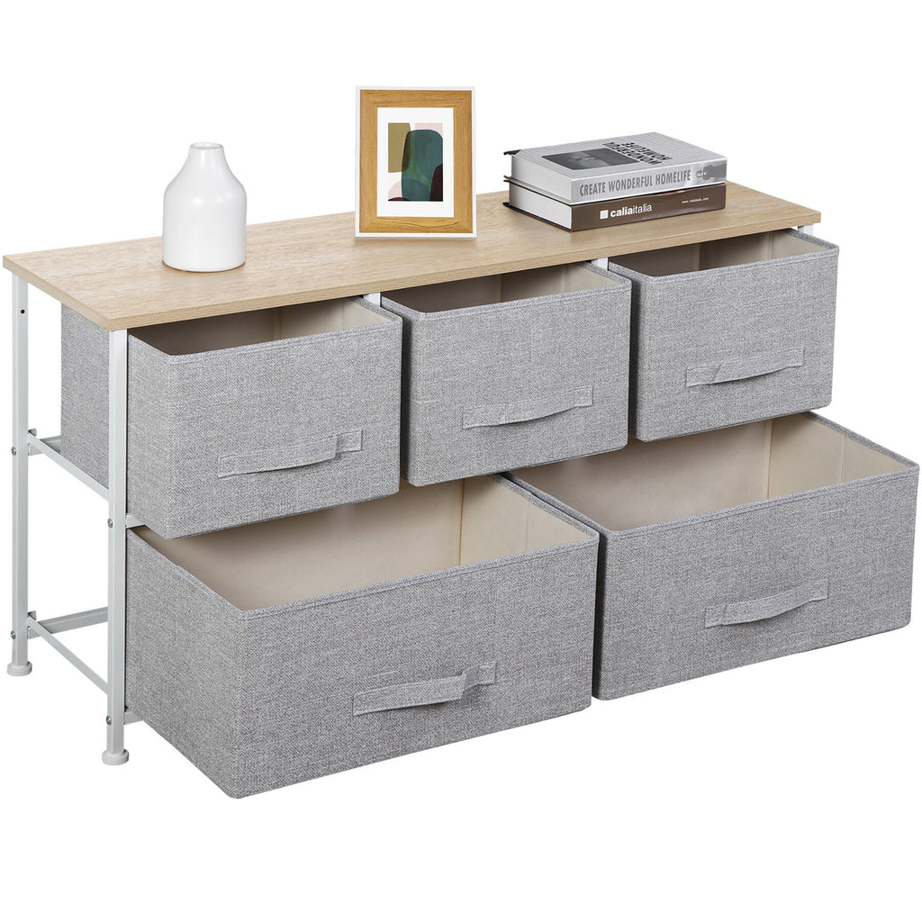 Brown 5 Drawer Fabric Dresser R815000