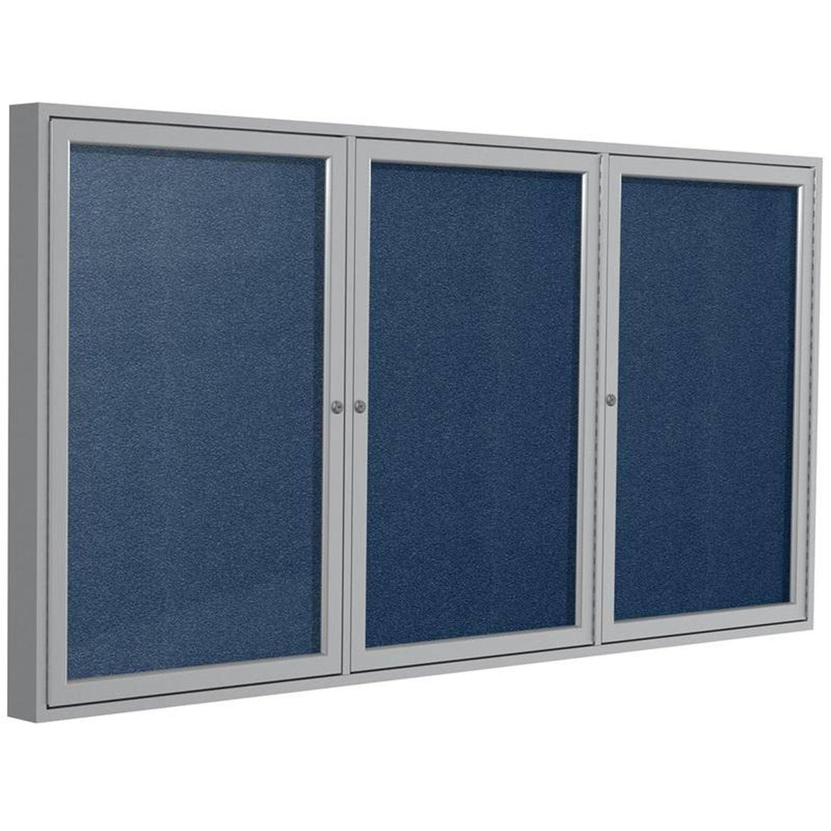 Navy 3-Door Enclosed Vinyl Bulletin Board P168