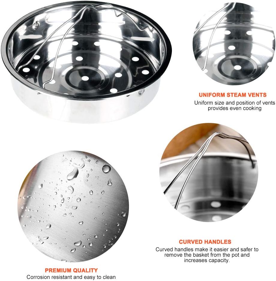 Stainless Steel 6-quart Electric Pressure Cooker Steam Rack Steamer Basket Insert Set R741044