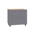 36 in. 2-Drawer Base Cabinet with Metal Drawer Boxes in Gray M715793
