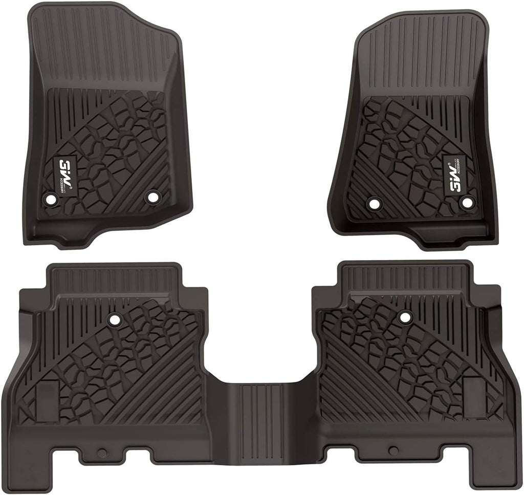 Black TPE Floor Mats for Jeep Wrangler JL 4 Doors Full Set B73607