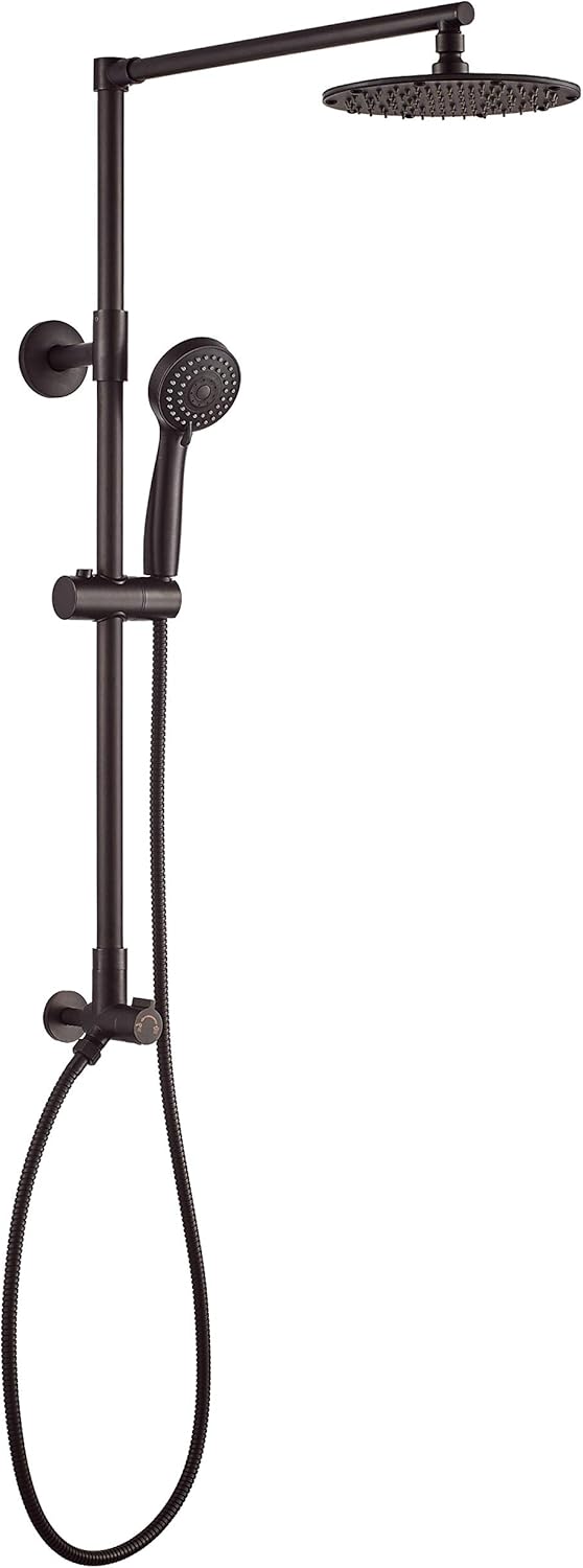3-Setting Handheld Shower Combo with Slide Bar, 8 Shower Head, 2.5 GPM Brushed Nickel W4885