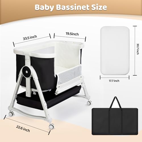 4 in 1 Baby Bassinet with Wheels and Storage Basket G463