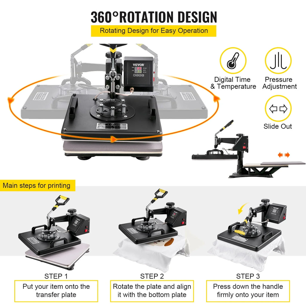 12 x 15 inch 5 in 1 Heat Press Machine N351