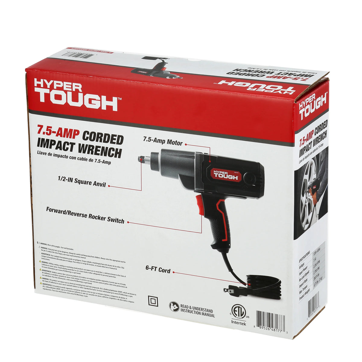 7.5A Corded Impact Wrench with 1/2 inch Anvil C2913