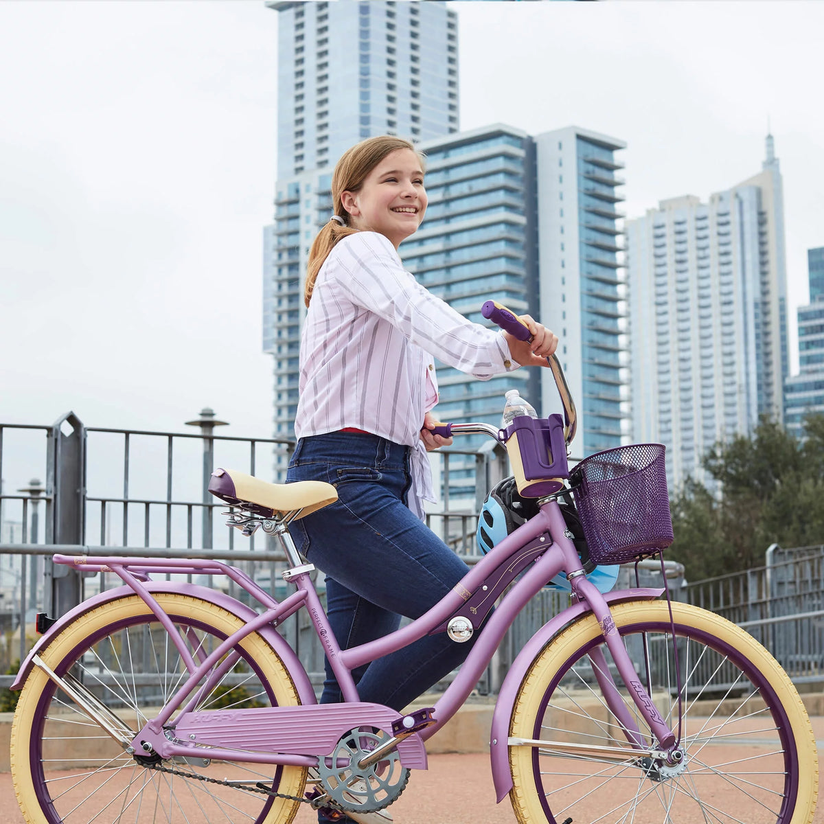 24 Inch Purple Satin Cruiser Bike G954793