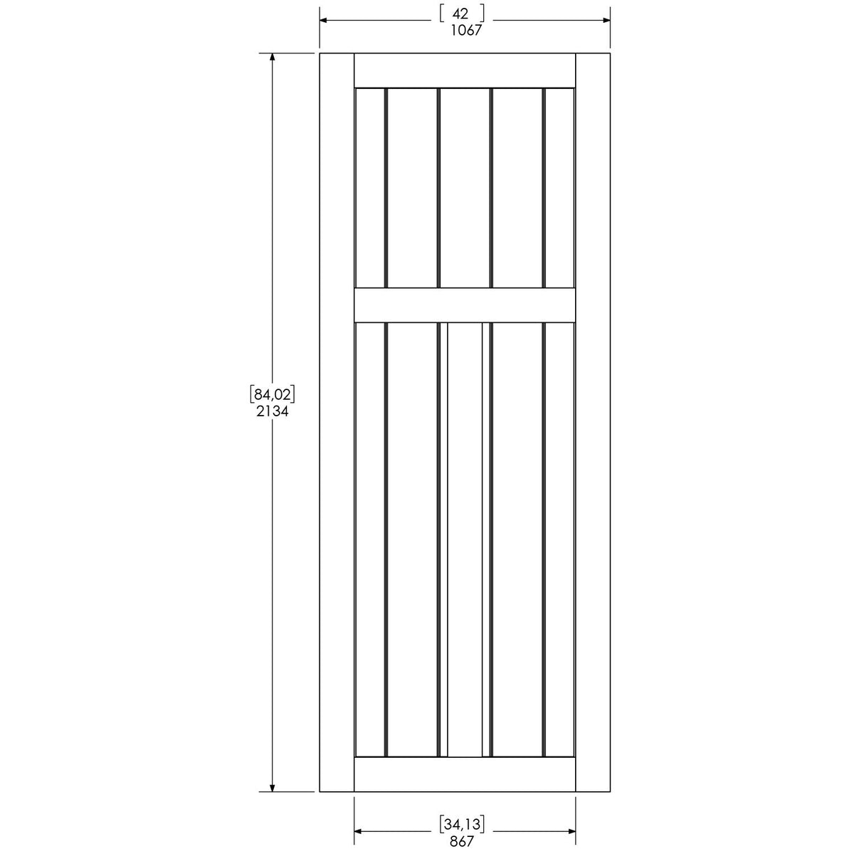 Unfinished Pine Barn Door Slab 42 in. I4984