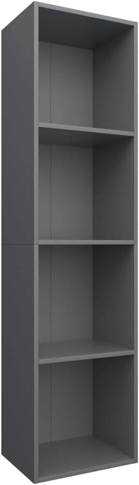 Gray Book Cabinet/TV Cabinet 14.2inch x11.8inch x56.3inch Particle Board Pack of 2 U899