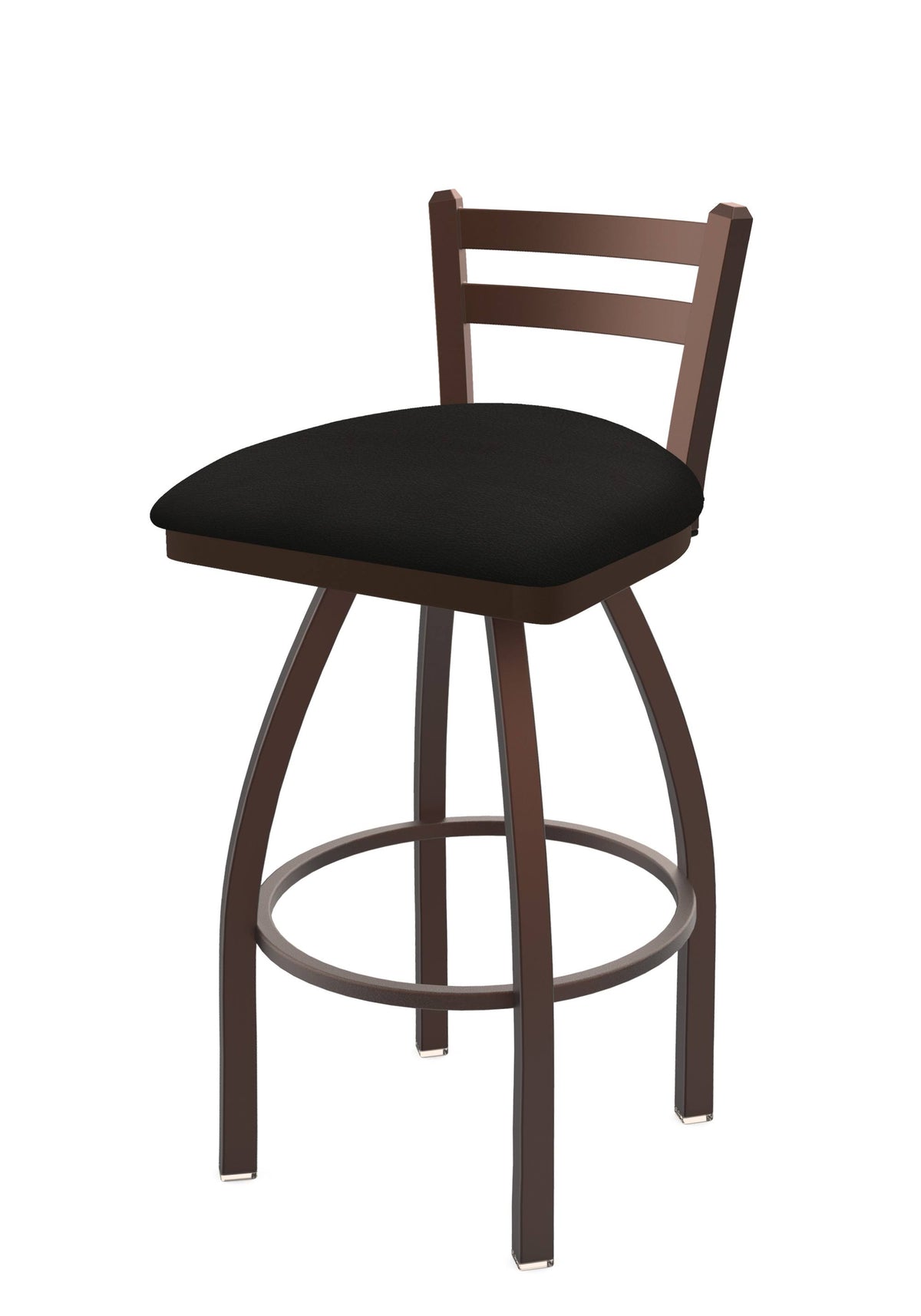 Low Back Swivel Bar Stool with Bronze Finish and Espresso Seat X394