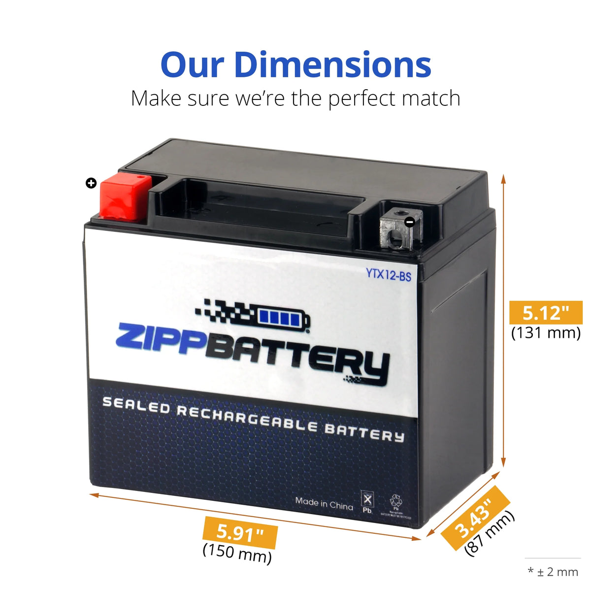 12 Volt 10 Ah 180 CCA Motorcycle Battery Z383
