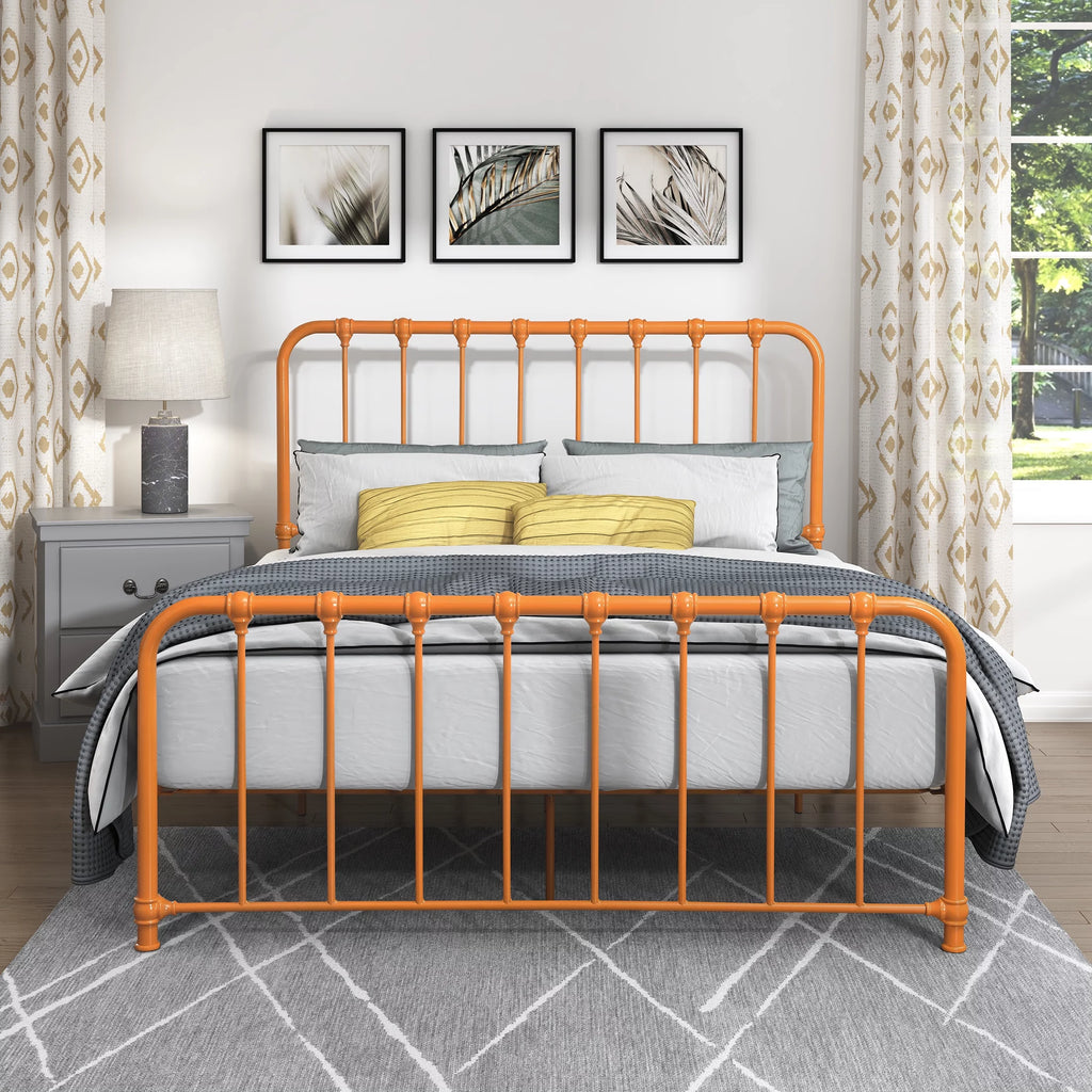 Metal Platform Bed Full Navy Blue J13173