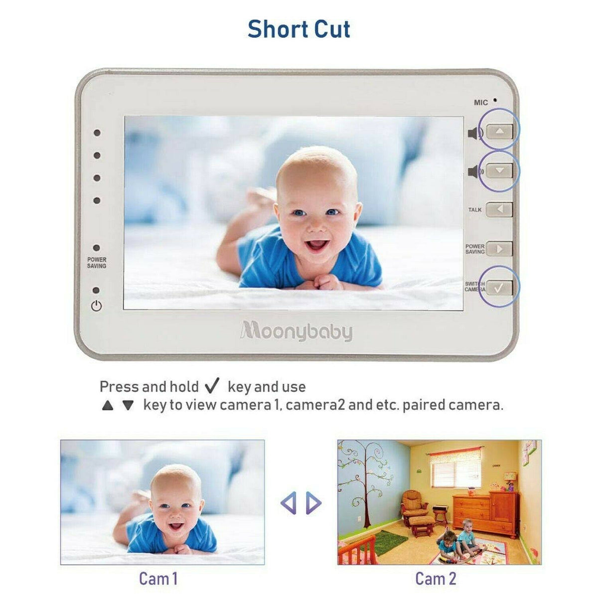 4.3 Inches LCD Video Baby Monitor with 2 Portable Cameras Z778316