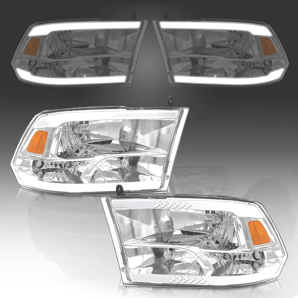Chrome Housing Headlight Assembly for Dodge Ram Pickup H72895