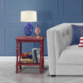 Burgundy Red Wood End Table with Open Storage K92864