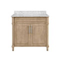 Antique Oak Bath Vanity with Carrara Marble Vanity Top in White G305