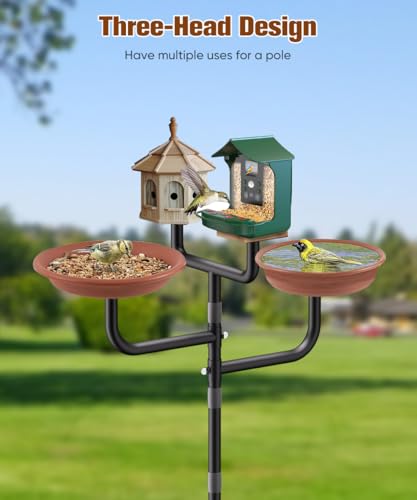 90inch Adjustable Bird House Pole with 3 Holders O547