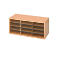 12 Compartment Wood Literature Organizer Y5814