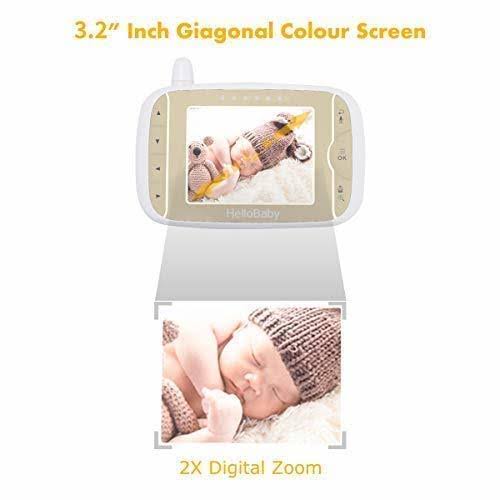 Baby Monitor with Remote Pan-Tilt-Zoom Camera and 3.2 LCD Screen, Infrared Night Vision E959