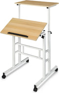Adjustable Mobile Standing Desk with 2 Platforms Q9743