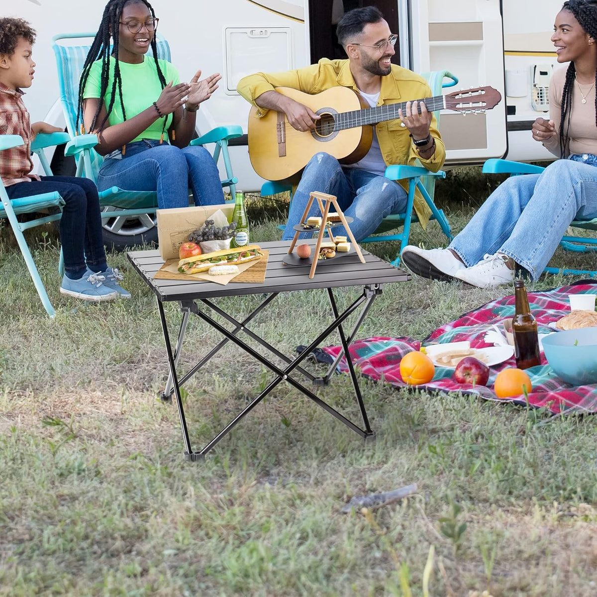 Folding Table 4 Foot Aluminum Alloy Camping Portable Table D3925