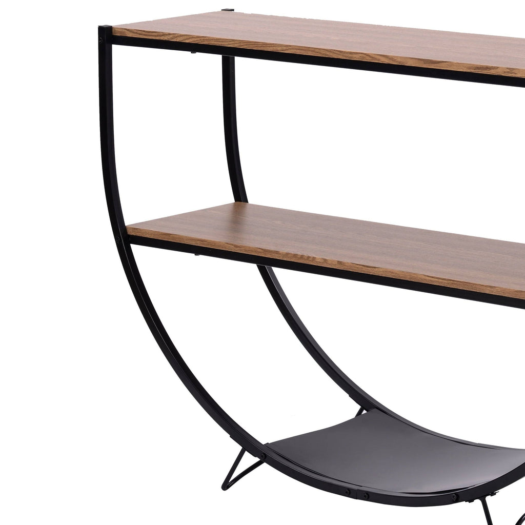 Black Distressed Wood Console Table C877