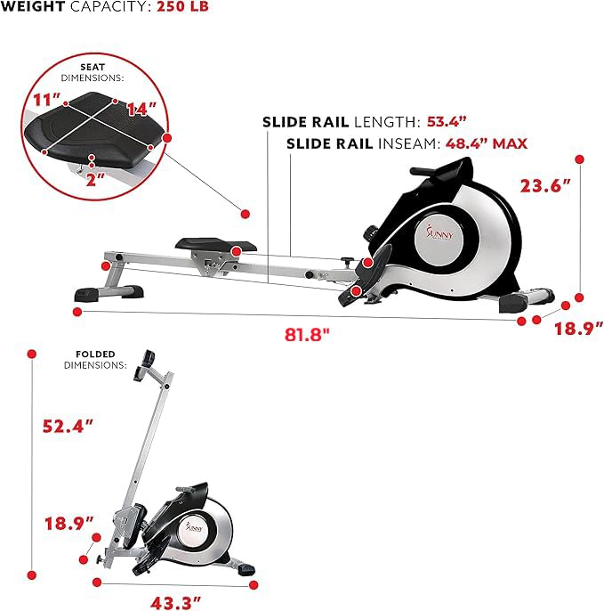 Magnetic Rowing Machine with 8-Level Resistance N43046