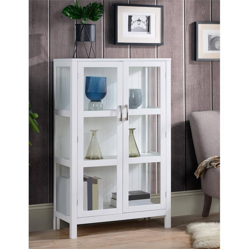 White Contemporary Wood Display Cabinet P933810