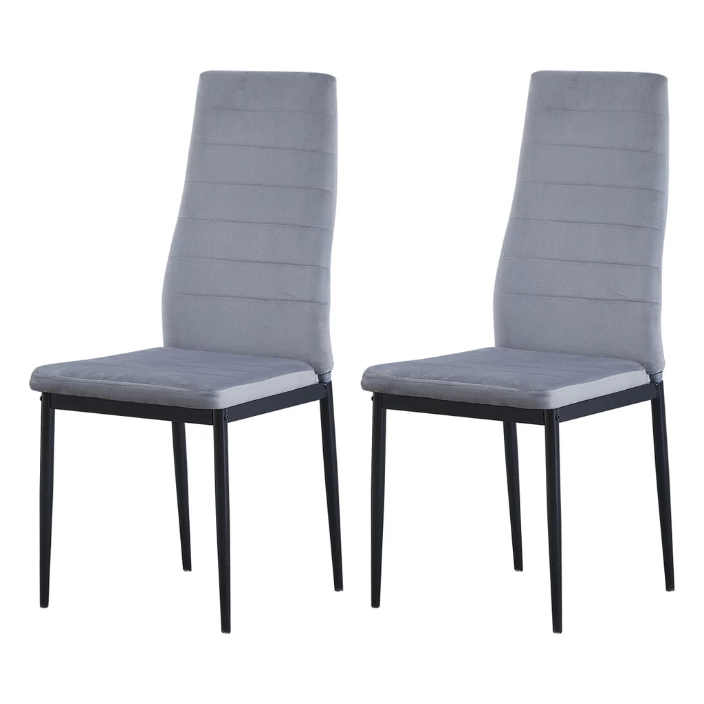 Set of 4 Gray Velvet Upholstered Dining Chairs P701556