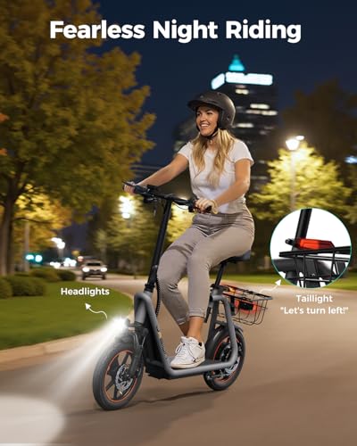 Electric Scooter with Seat, Front Suspension, Turn Signal C302