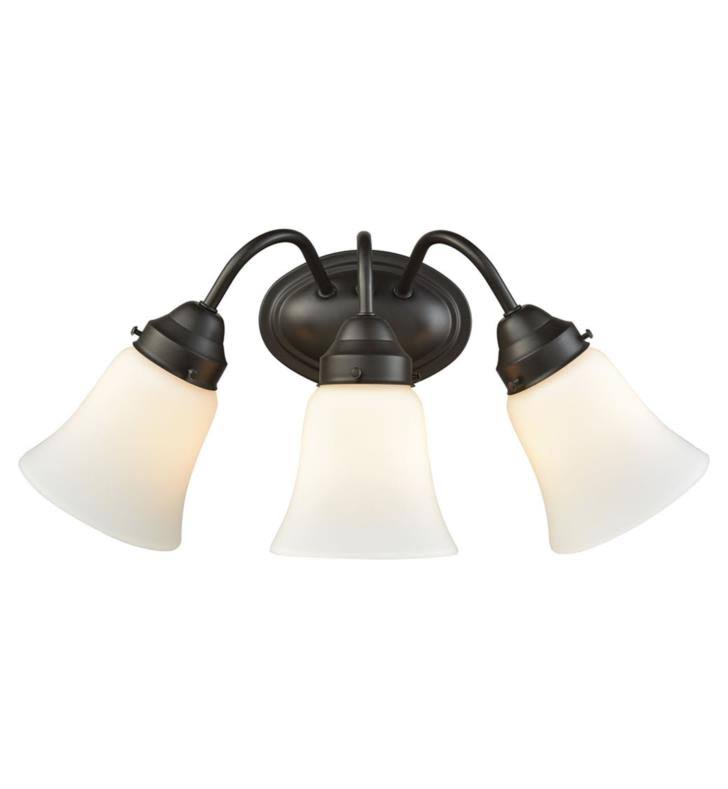 Brushed Nickel 3 Light Bath with White Glass H303358