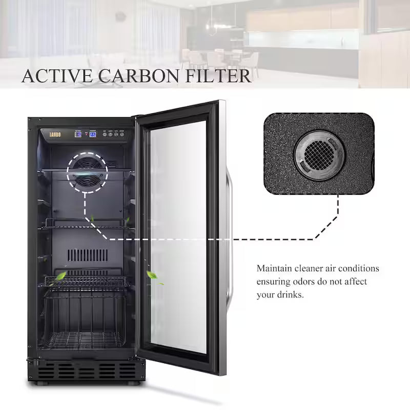15 in. 70 Can Stainless Steel Beverage Refrigerator O723380
