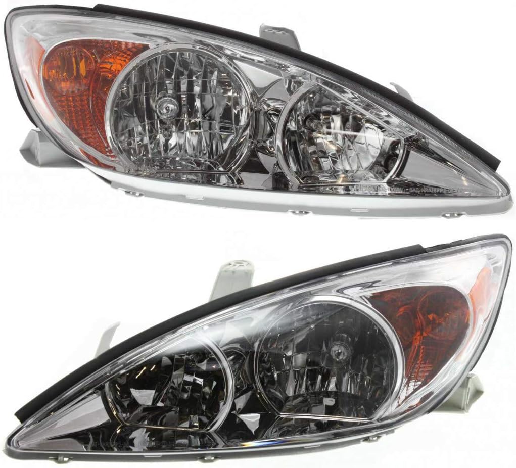 Chrome Headlight Assembly Pair for Toyota Camry 2002-2004 L99044