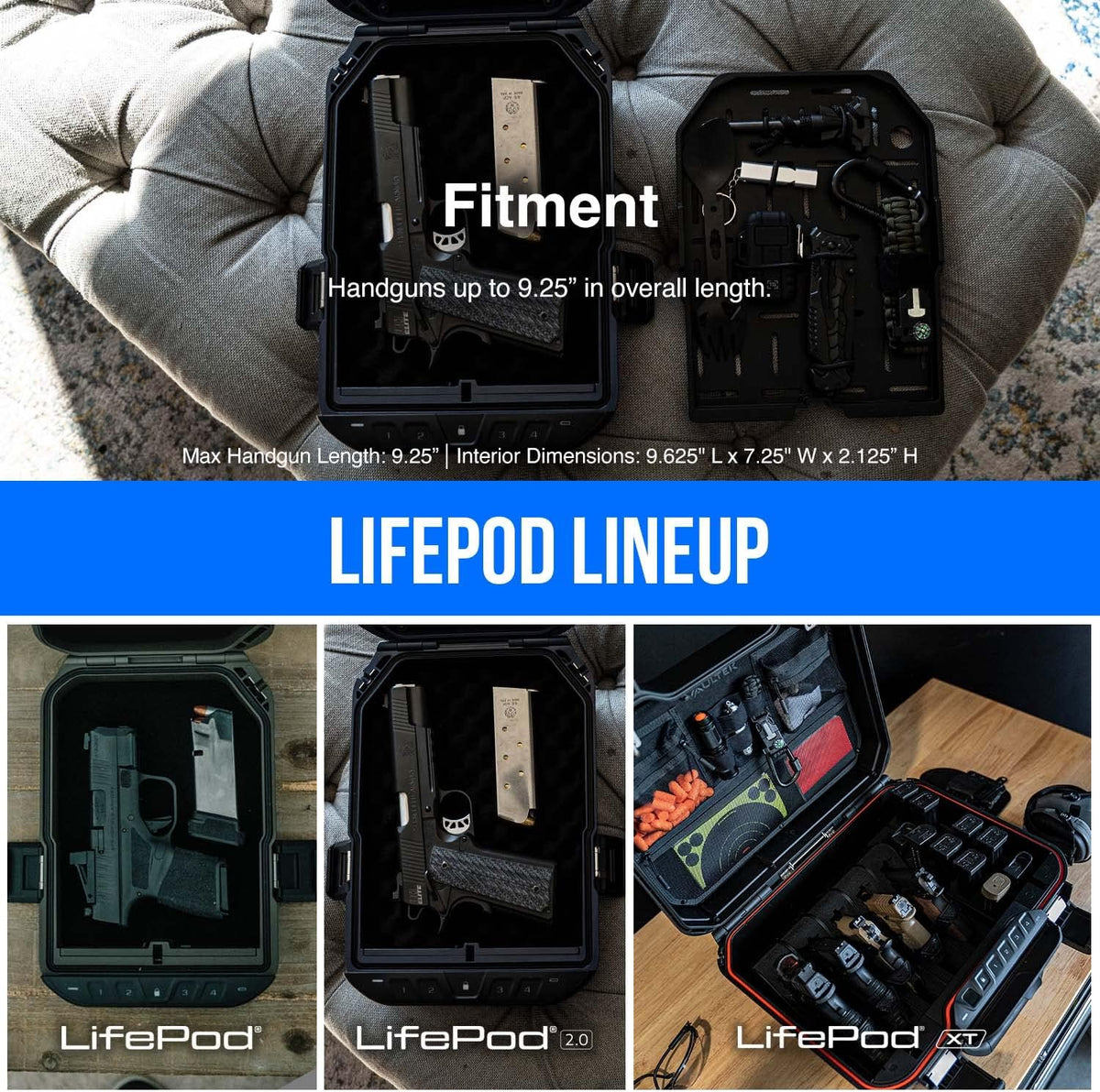 Waterproof Electronic Lock Handgun Case with Backlit Keypad I29215