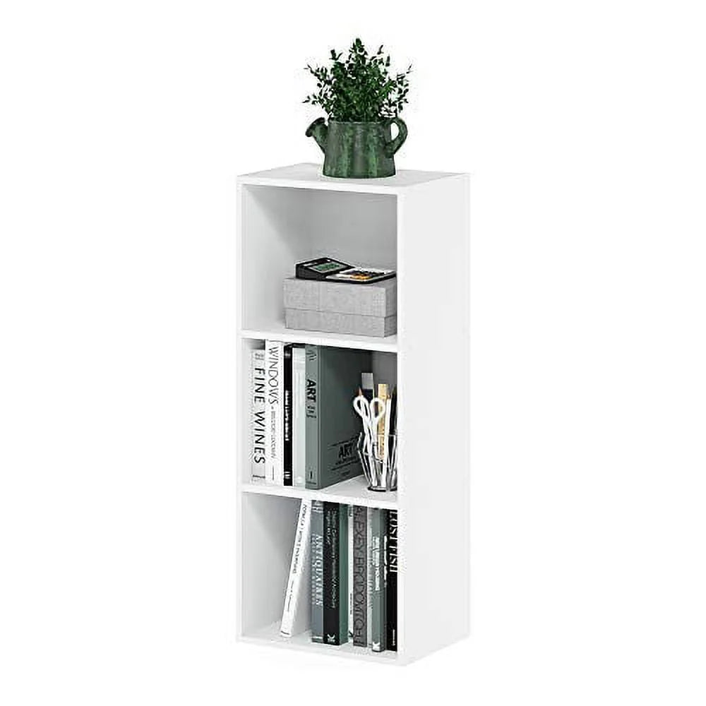 White 3 Tier Open Shelf Bookcase K31952