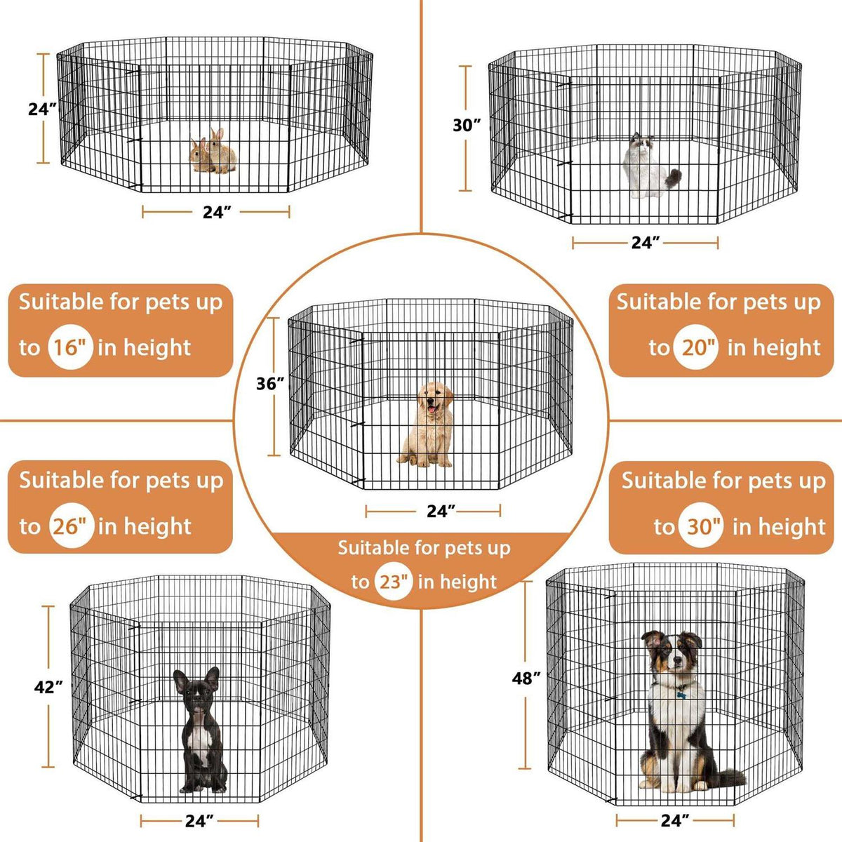 Folding Dog Exercise Pen 8 Panel P4571