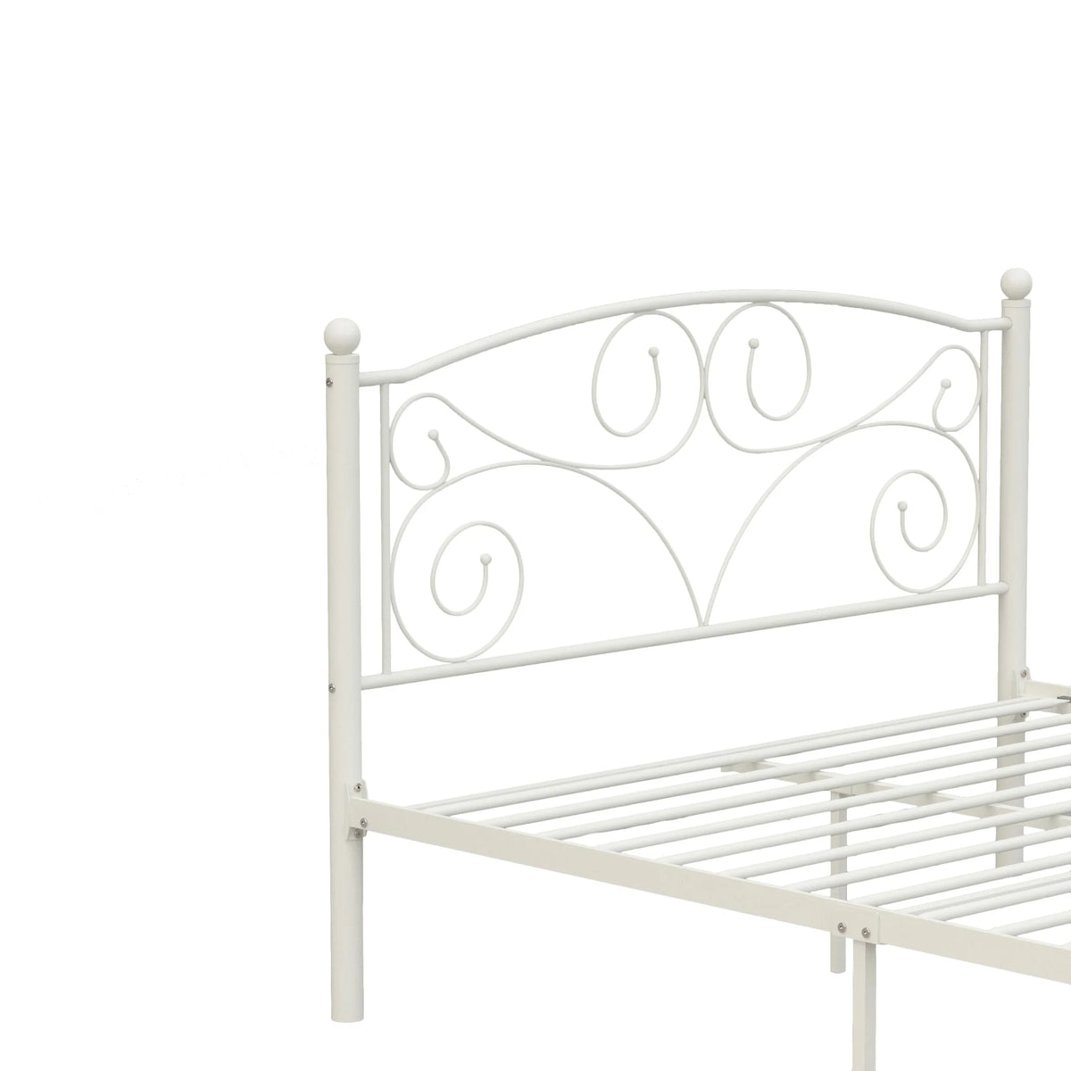 Queen Size Metal Bed Frame with Headboard and Footboard O924709