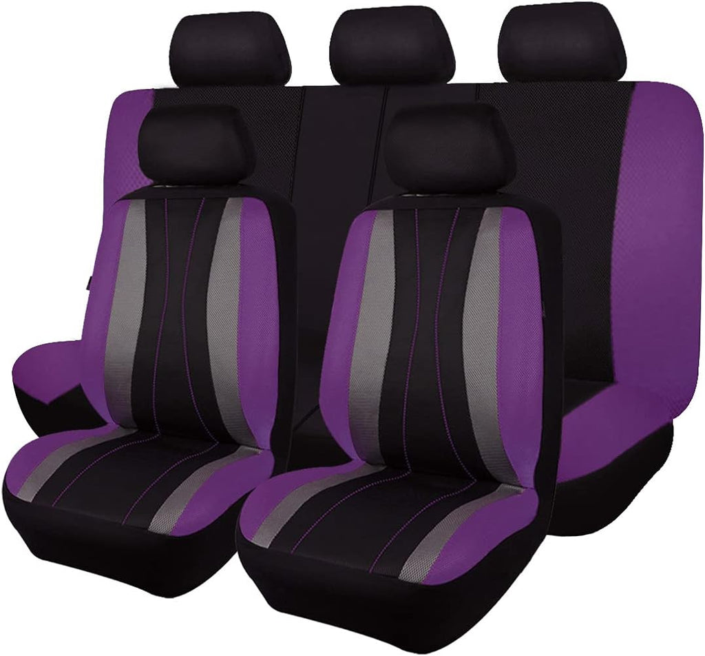 Faux Leather Mesh Car Seat Covers Full Set P436728