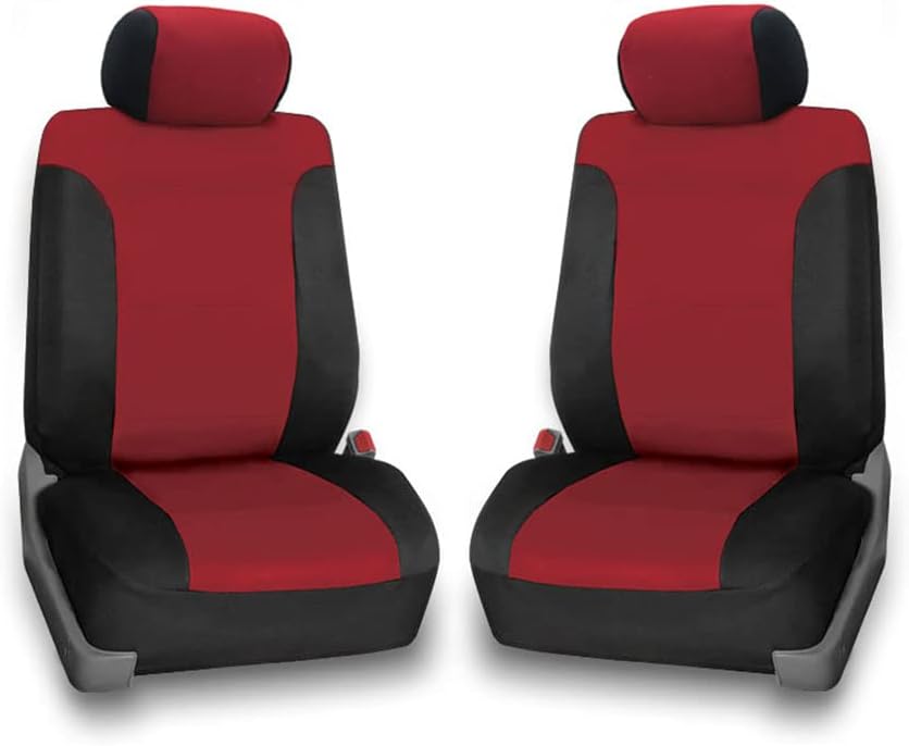 Red Rose & Black Neoprene Front Seat Covers for Ford F150 Pickup Truck K5183