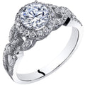14K White Gold Cubic Zirconia Solitaire Engagement Ring Q41428