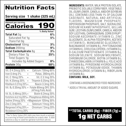 Milk Chocolate Flavored High Protein Shake, 30g Protein, 12 Count D628